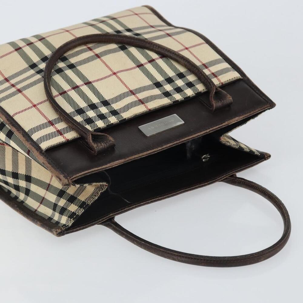 BURBERRY Nova Check Hand Bag Canvas Blue Silver Auth 161282 - Picture 6 of 16
